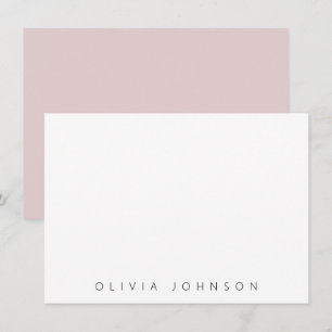 Rosa modern minimalist monogramnamn personlig anteckningskort