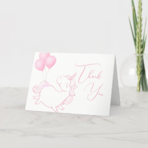 Rosa Modern minimalistisk babystövel för ballongen Tack Kort