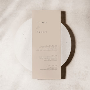Rosa Modern minimalistisk Bröllop-plattmeny Meny