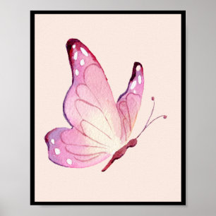 Rosa Modern minimalistisk fjäril Poster