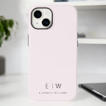 Rosa Modern minimalistisk monogram Namn<br><div class="desc">Höj din smartphone med vår klassiska Elegant Modern Minimalist Monogram Namn iphone case. Detta noggrant designade fodral kombinerar tidlös sofistikering med contemporary minimalism. Den är konstruerad för perfekt och skyddar inte bara enheten utan tillför också en liten bit personlig stil. Med alternativen för anpassning av monogram och namn får du...</div>