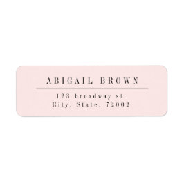Rosa Modern Minimalistisk returadress Returadress Etikett