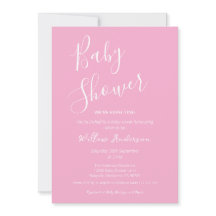 Rosa Modern Minimalistisk Skript Flicka Bebis Show