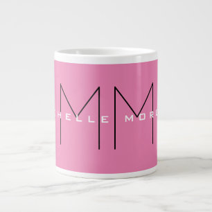 Rosa Modern, modernt, minimalistiskt Namn Initiale Jumbo Mugg
