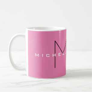 Rosa Modern, modernt, minimalistiskt Namn Initiale Kaffemugg