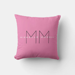 Rosa Modern, modernt, minimalistiskt Namn Initiale Kudde