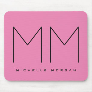 Rosa Modern, modernt, minimalistiskt Namn Initiale Musmatta