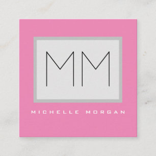 Rosa Modern, modernt, minimalistiskt Namn Initiale Tilläggskort