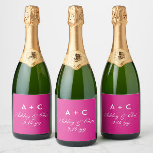 Rosa Modern Personlig Bröllop Champagne Favor