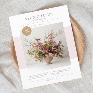 Rosa | Modern Photo Blommigt Business Marknadsföri Flygblad