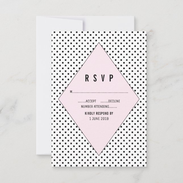 Rosa Modern Polka dots OSA Kort (Framsida)