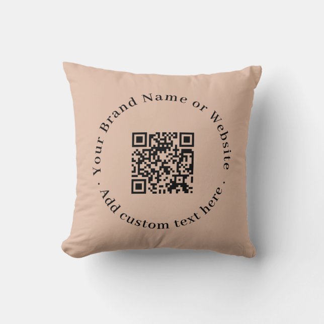 Rosa Modern QR-kod Affärskastkudde Kudde (Framsida)