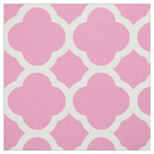 Rosa Modern Quatrefoil stor Tyg