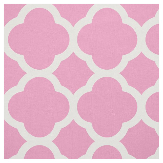 Rosa Modern Quatrefoil stor  Tyg (Provkarta)