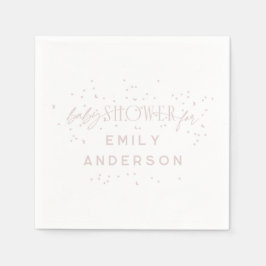 Rosa Modern regnbåge och stjärnor White Baby Showe Pappersservett