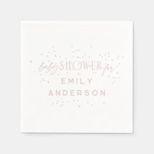 Rosa Modern regnbåge och stjärnor White Baby Showe Pappersservett