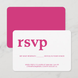 Rosa Modern RSVP utan att posta Reserverad plats OSA Kort