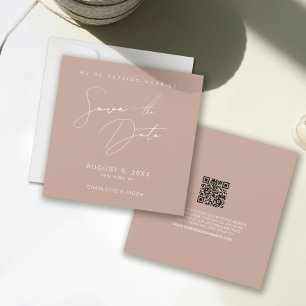 Rosa Modern Script Bröllop spara datum Inbjudningar