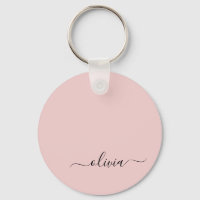Rosa Modern Script Girly Monogram Namn