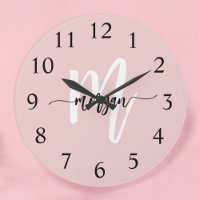  Rosa Modern Script Girly Monogram Namn