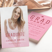 Rosa Modern Simple Typography Photo Studenten
