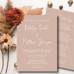 Rosa Modern skript allt i ett enkelt Bröllop Inbjudningar<br><div class="desc">Rosa Modern skript allt i ett enkelt, minimalistiskt bröllopsinbjudningskort. Fira din speciella dag med den här eleganten och ett vackert bröllopskort för att passa ditt speciella tillfälle. Alla texterna är i förväg ordnade så att du enkelt och snabbt kan anpassa dig med dina egna detaljer. Om du behöver anpassa eller...</div>