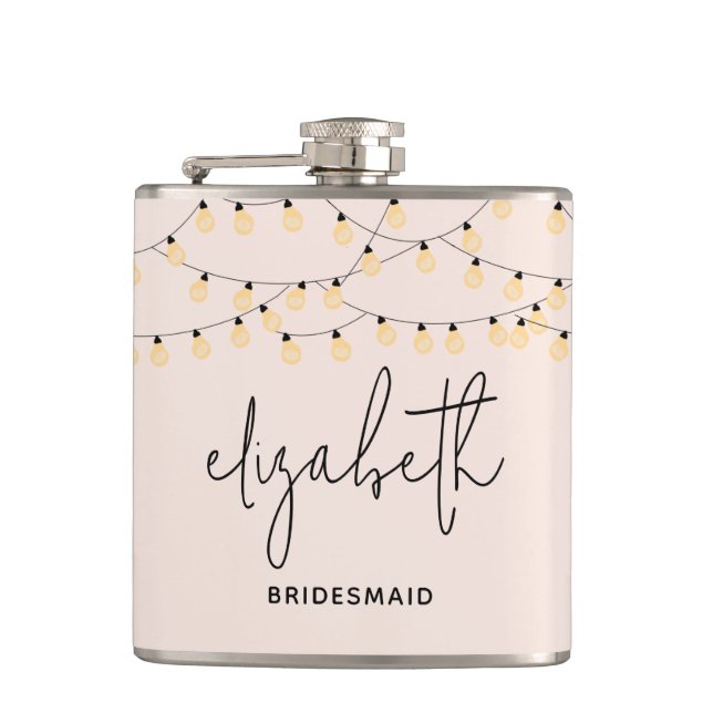  Rosa Modern skript i Bridesmaid Fickplunta (Framsidan)