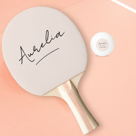 Rosa Modern skript Namnteckning Monogram Namn Pingisracket