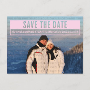 Rosa modern utklippskort för Save the Date Meddelande Vykort