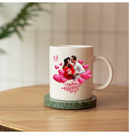 rosa modern valentindag Två-Tonad mugg