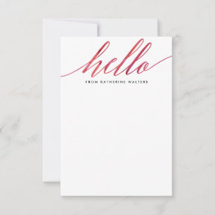 Rosa Modern Watercolor Calligraphy Stationery Anteckningskort