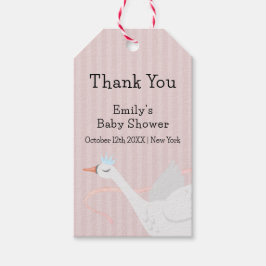 Rosa Modern Whimsical Princess Svan Baby Shower Presentetikett