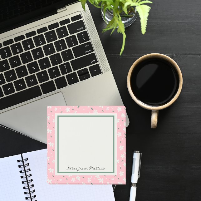  Rosa Modern Wildblommor Post-it Block (Skapare uppladdad)