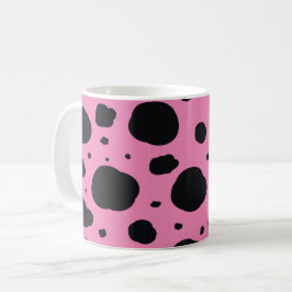 rosa moderna dalmatiska fläckar på djur mönster kaffemugg