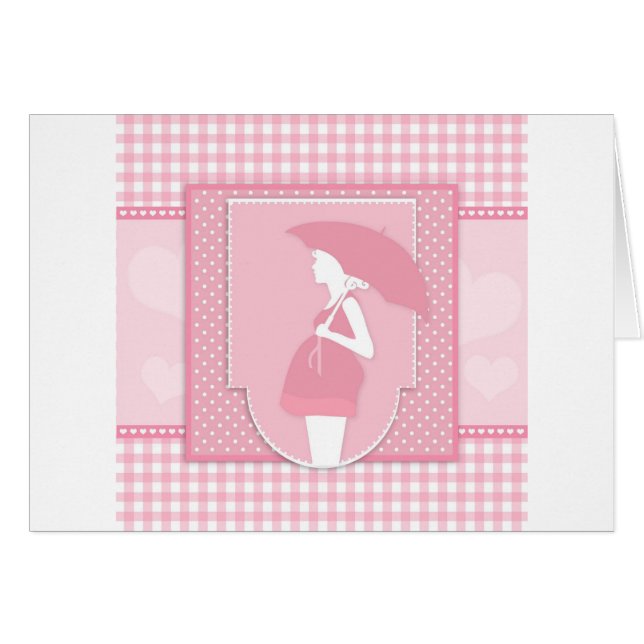 rosa moderskap hälsningskort (Framsidan Horizontal)