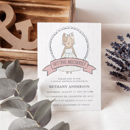 Rosa Möhippa för att få ihop katttema Inbjudningar