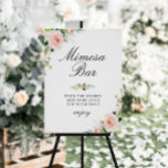 Rosa möhippa för  blommigt Inmosa pub tecken Poster<br><div class="desc">En blommigt med vackra  vattenfärgblommor i rosa. Du kan redigera texten och färgen på det här poster.</div>