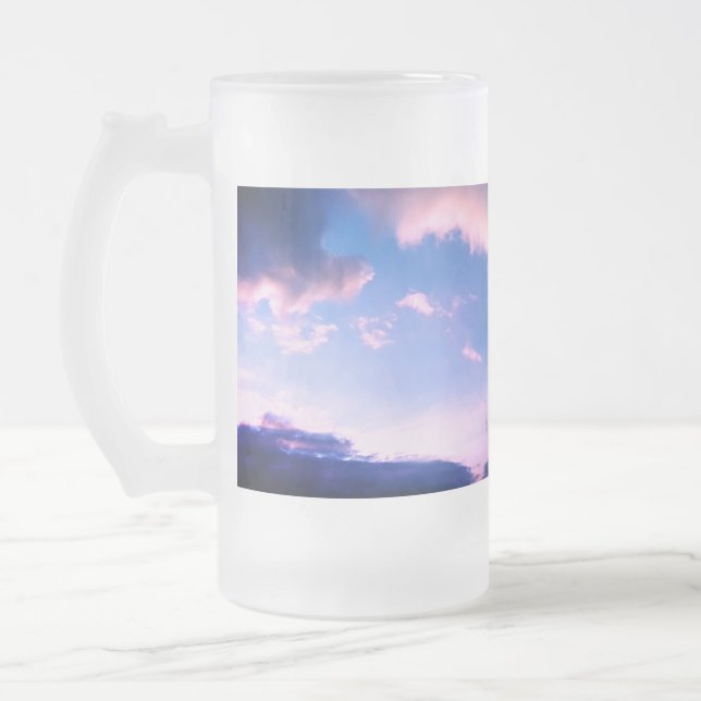 Rosa moln frostat ölglas (Vänster)