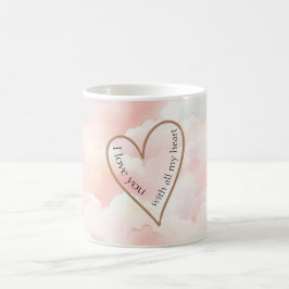 Rosa moln kärlek hjärta kaffemugg