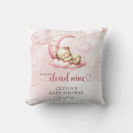 Rosa moln nionallens babydusch kudde