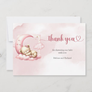 Rosa moln nionallens babydusch tack kort