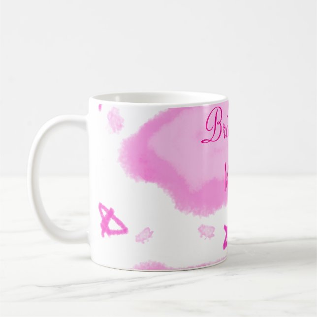 rosa moln pastell stjärnor brudtärna kvinnlig mode kaffemugg (Vänster)