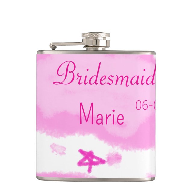 rosa moln, pastellstjärnor bridesmaid gigantiskt m fickplunta (Framsidan)