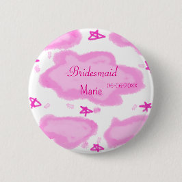 rosa moln, pastellstjärnor bridesmaid gigantiskt m knapp