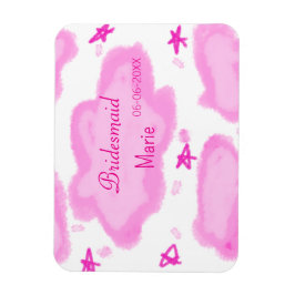 rosa moln, pastellstjärnor bridesmaid gigantiskt m magnet