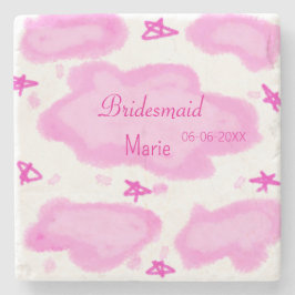 rosa moln, pastellstjärnor bridesmaid gigantiskt m stenunderlägg