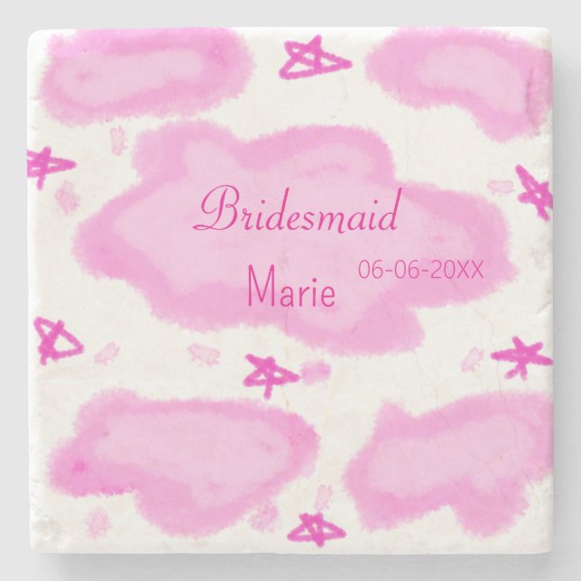 rosa moln, pastellstjärnor bridesmaid gigantiskt m stenunderlägg (Framsidan)