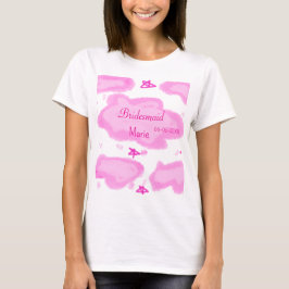 rosa moln, pastellstjärnor bridesmaid gigantiskt m t shirt