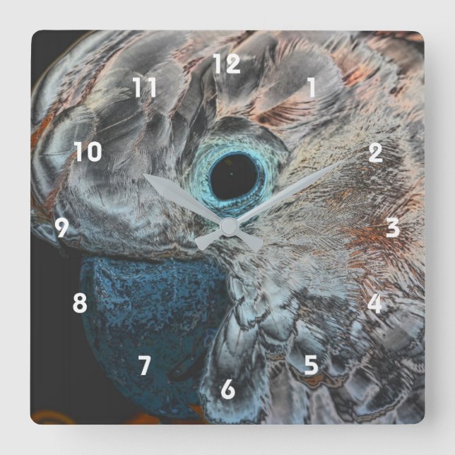 Rosa Moluccan Cockatoo Parrot Art  Fyrkantig Klocka (Framsida)