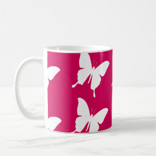 Rosa monarch butterfly mönster kaffemugg